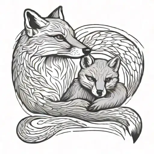 A Fox And A Otter Playing Together