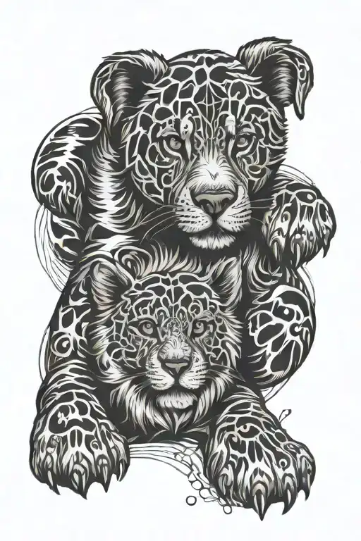 Paws Prints Connected Line