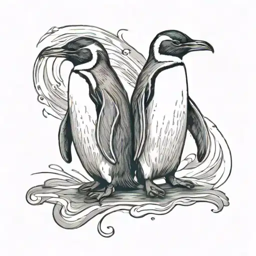 Two Penguins Love