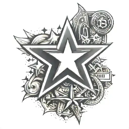 5 Point Stars And Money