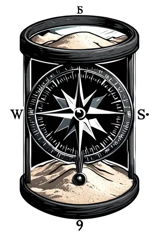 Eye Compass Hour Glass With Sand