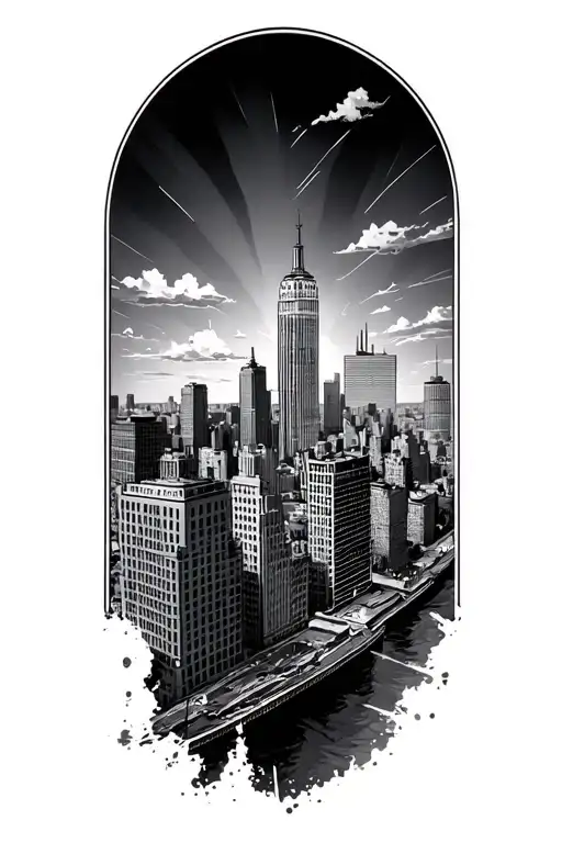 New York City Skyline Tattoo Design Inspired
