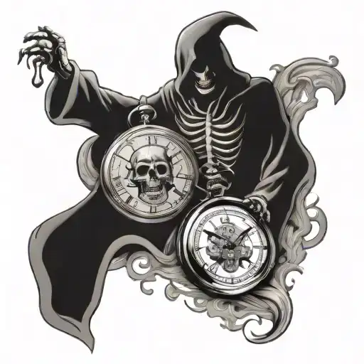 Pocket Watch And Grim Reaper