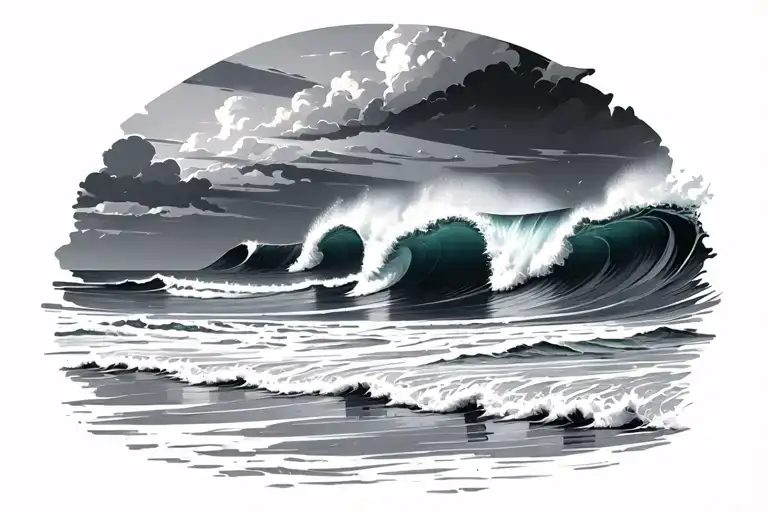 Beach With Waves Crashing