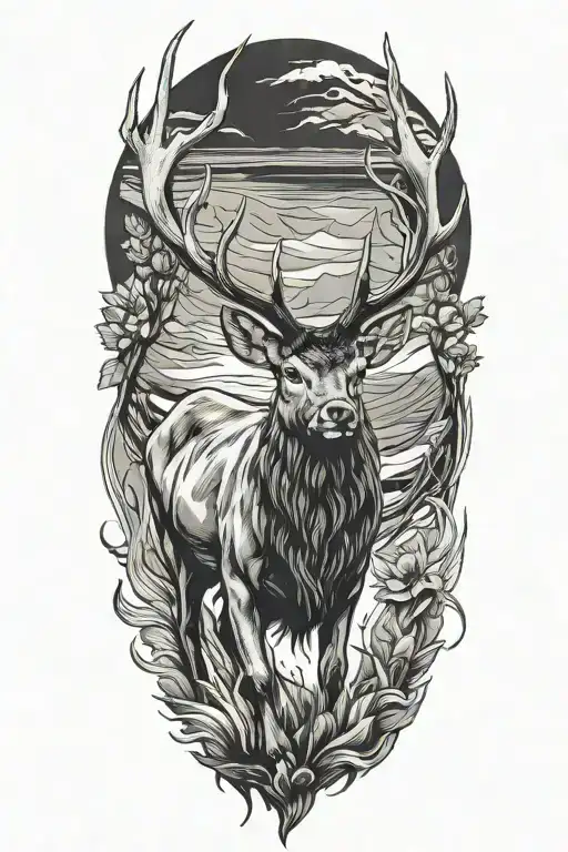 Scottish Stag Walking Towards