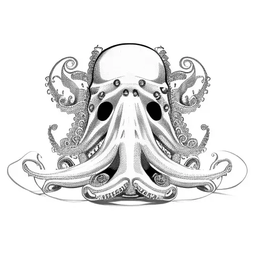 A Hockey Goalie Mask With An Octopus Tentacle Incorporated Into The Design