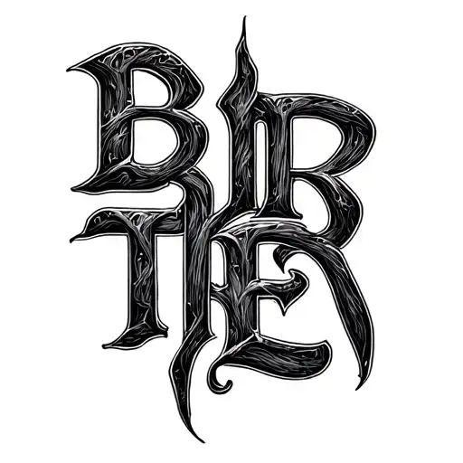 Word Brother But All Letters Together Forming A Single Symbol