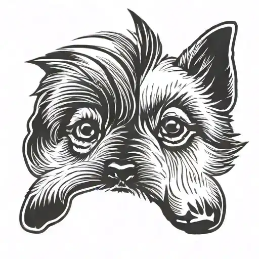 Outline Of Dog Ears And Pawprint