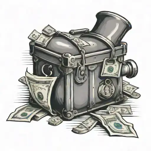 Money Bags And A Bank Safe