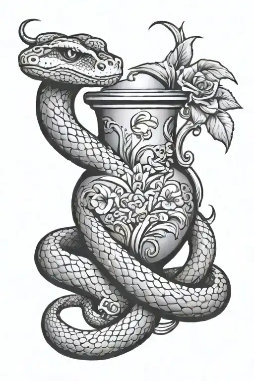 Snake With Vase