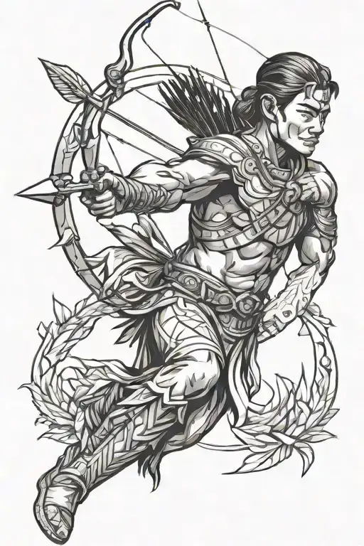 Native Archer Shooting An Arrow