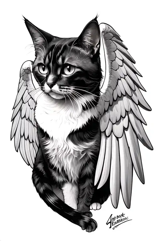 A Winged Cat With Human Lege