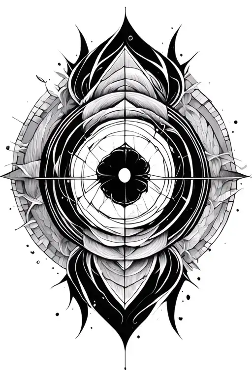 Holy Geometry Fusion With Zen Circle Linework And Brush