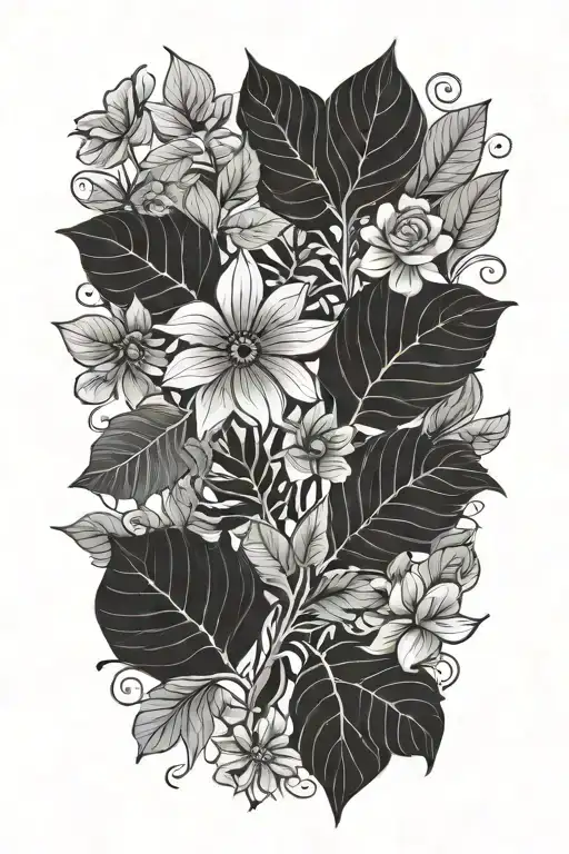 A Quilt Pattern Made Up Of Different Plant And Nature Elements