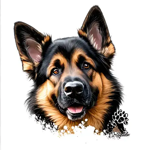 German Shepherd Puppy Paw Print