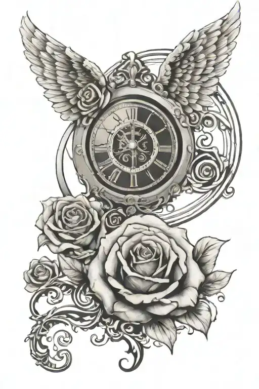 Clock Rose Eye Angel Number 111 Within An Infinity Symbol