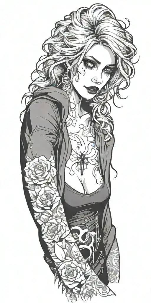 Goth Vampire Women Full Sleeve Trash Polka