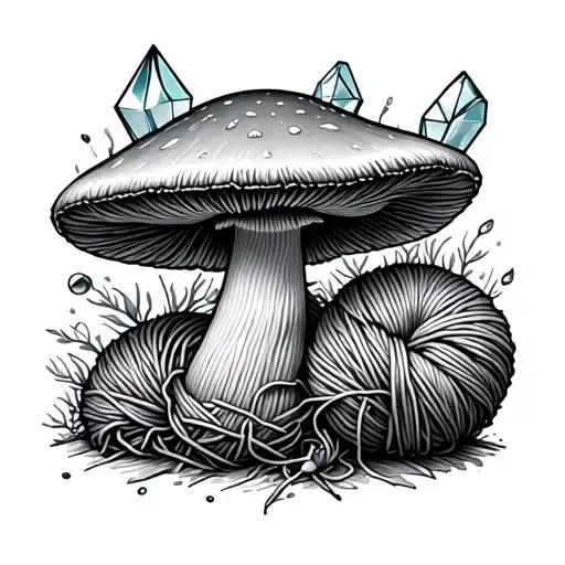 Mushroom & Yarn & Crystal