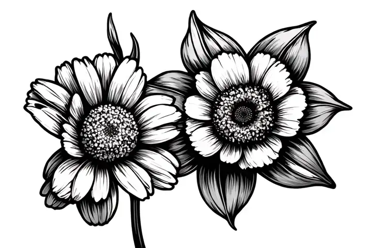 Carnation Daisy And Daffodil Flowers