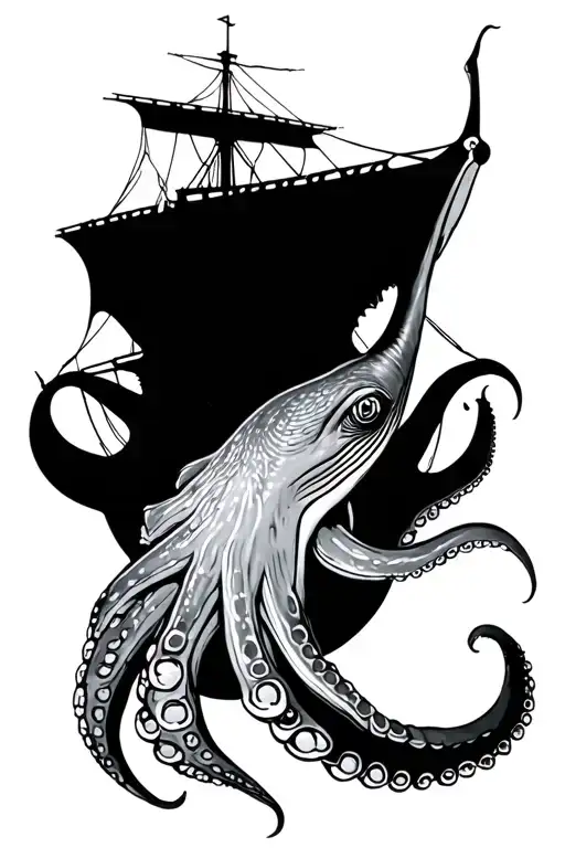 Octopus Grey Whale Sunken Ship