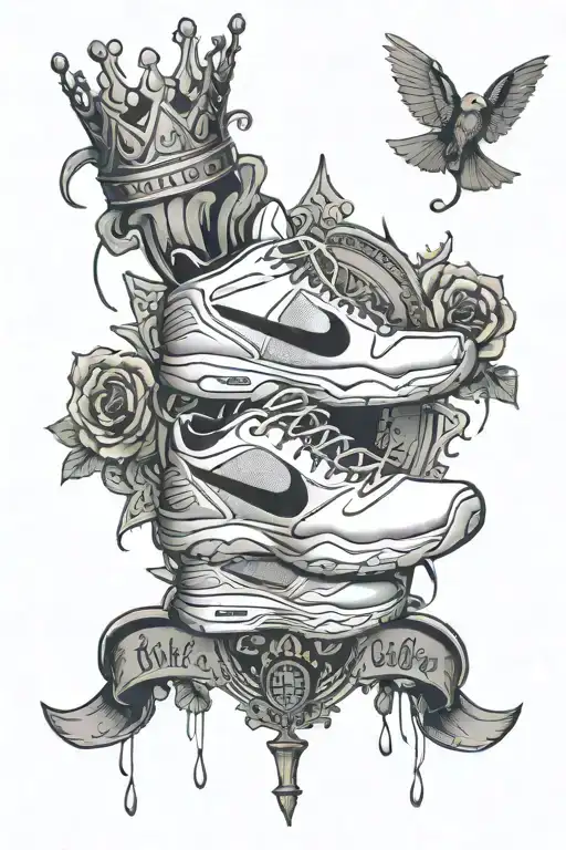 Kobe Bryant Nike Shoes Hanging From A Crown By The Laces With A Birth And Death Date