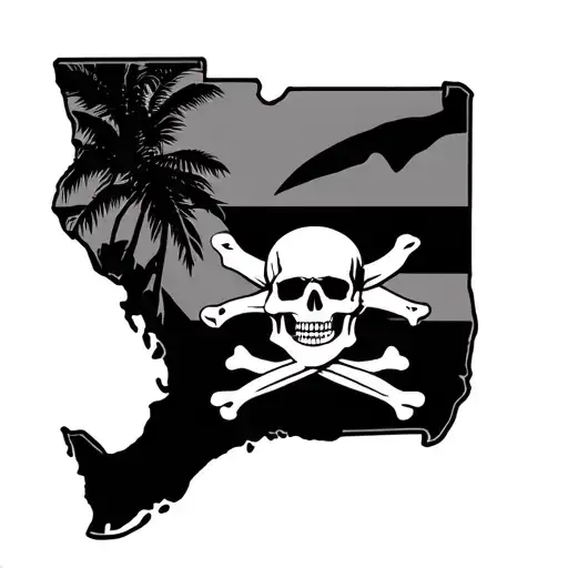 State Of Florida With Pirate Flag