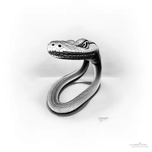 Snake Wrapped Around A Knife Blade