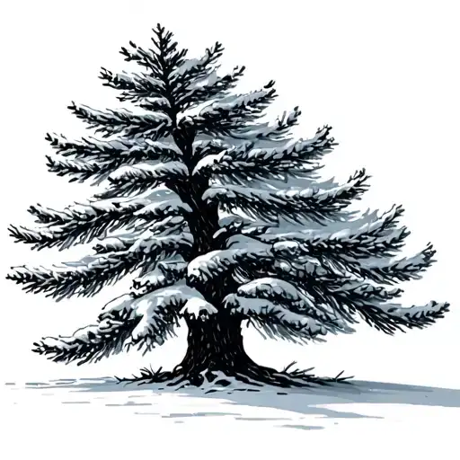 Snowy Pine Tree