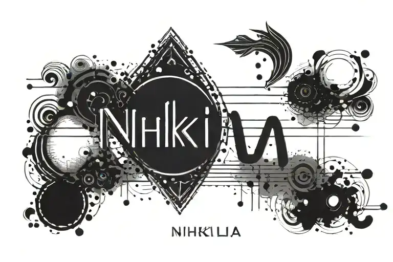 Nikhila Name In Morse Code With Heart Love Arrow Piercing