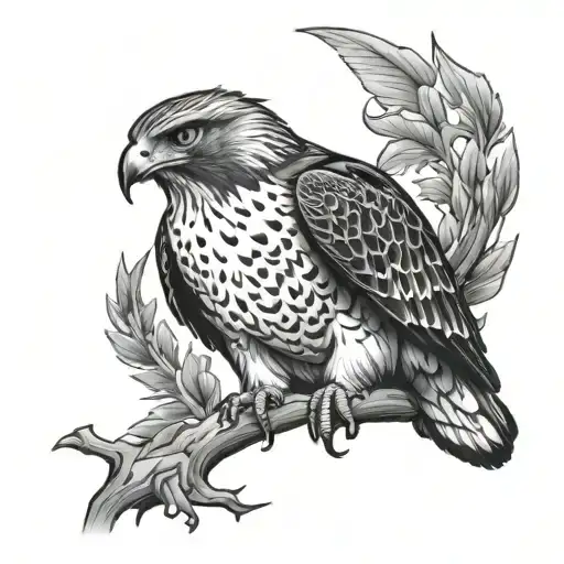 Red Tailed Hawk Perched Regally