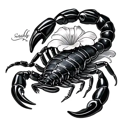 Detailed Scorpion And Lilly