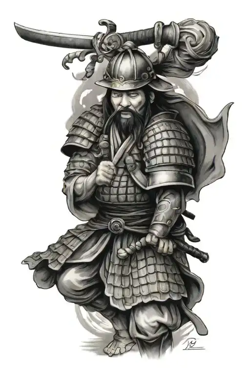 Samurai Warrior Teaching Greek Philosophers To Children