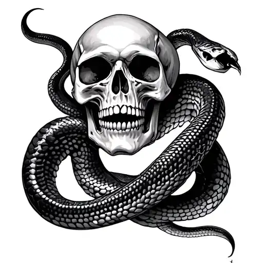 Skull And Snake Hand