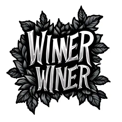 Winer Winer Word With Stylish Style