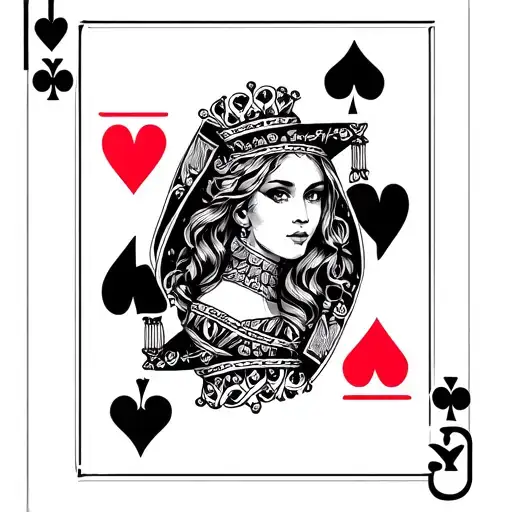 Lesbian Queen Of Hearts Card