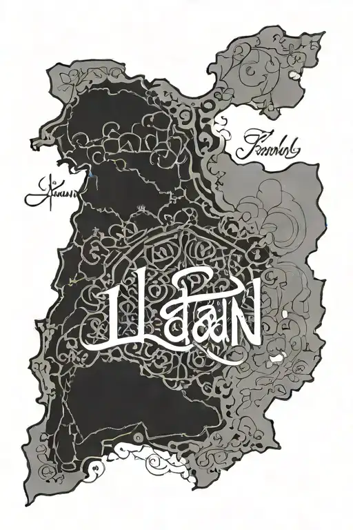 Outline Of Iran With The Word Family In Farsi In The Middle