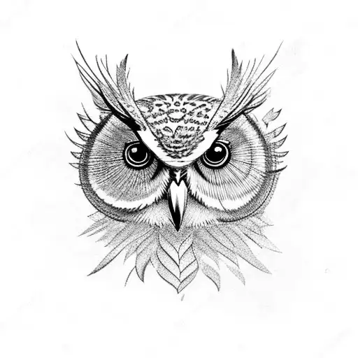 Beautiful Flying Owl In Forest With Moon