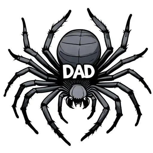 Outline Of A Spider With The Word Dad In The Middle