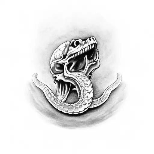 Rattlesnake Head As A Skull With The Rattle As Spine Virtabre