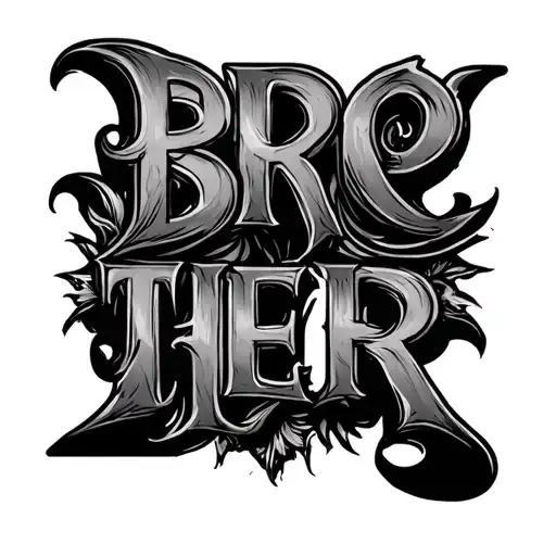 Word Brother But All Letters Together Forming A Single Symbol