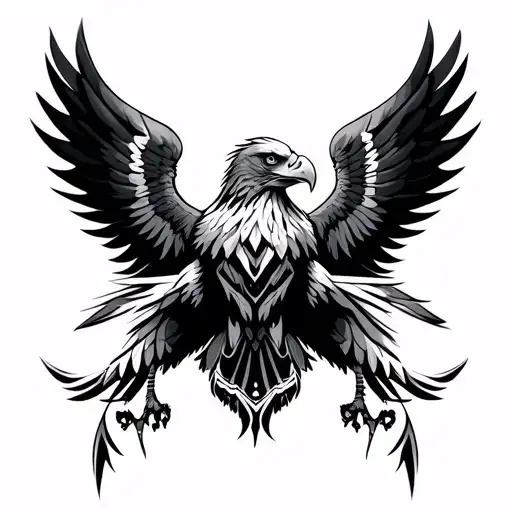 Tribal Eagle With Wings
