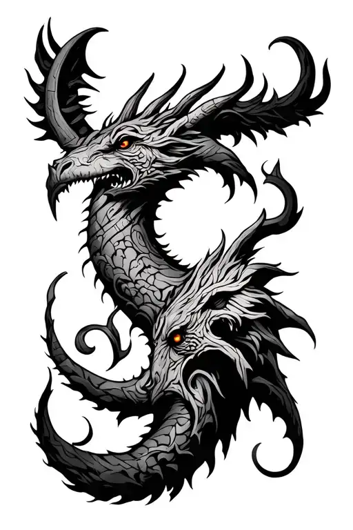 Viking Themed Yggdrasil And Ouroburos