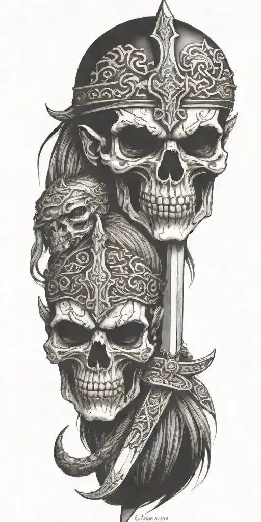 Viking Zombie Girl All Bloody Sword With Cuff