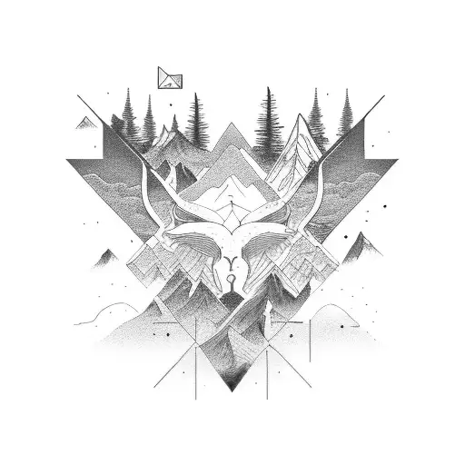 An Intricate Radiology-inspired Design Incorporating Mountains And Nature Elements