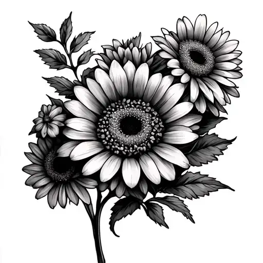 Side Rib No Colour Gerberas And Chrysanthemums