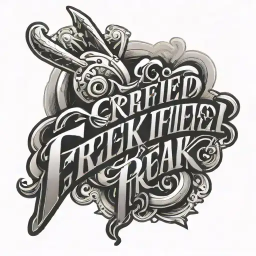 Lettering That Says Certified Freak