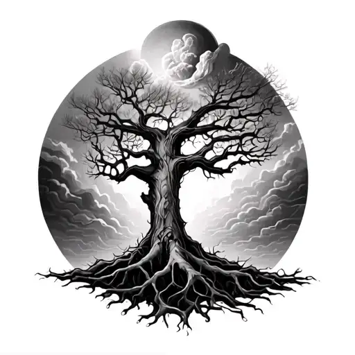 Tree Rooted In Hell And Top In Heaven