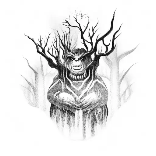 Dark Forest With Monsters