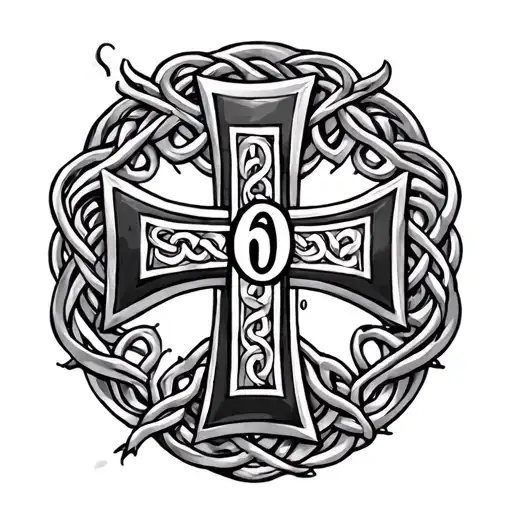 Maltese Cross And Celtic Design And The Number 60