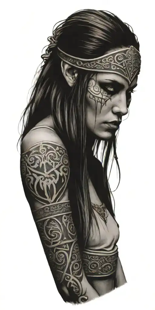 Viking Woman Bloody Sword Cuff